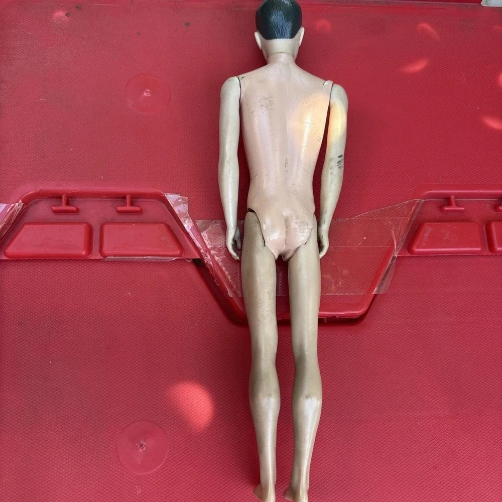 Vintage 1962 Mattel Painted Hair Ken Doll #0750 Brunette Straight Leg Great Face